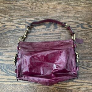 Coach Plum Patent Leather Shoulder Bag